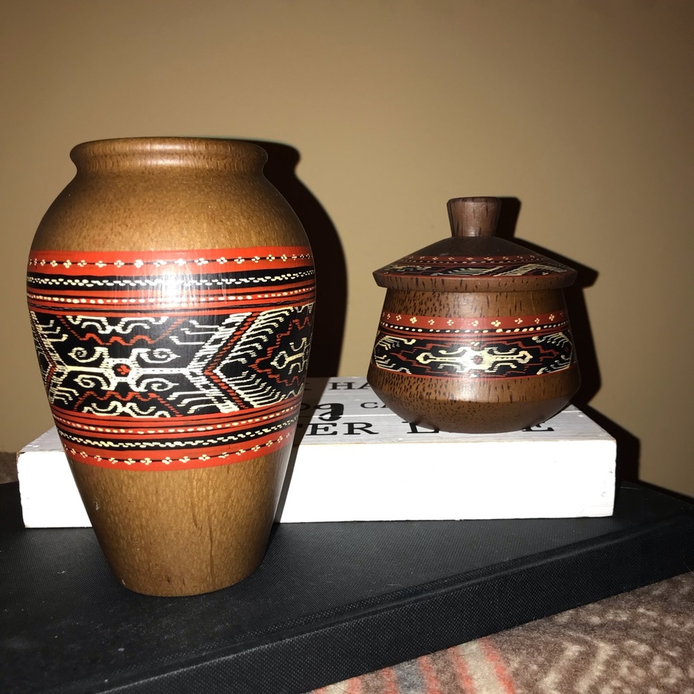Coco wood canisters made in Philippines